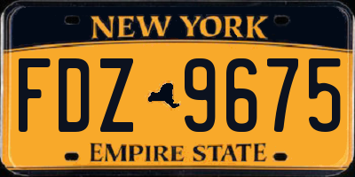 NY license plate FDZ9675