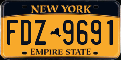 NY license plate FDZ9691
