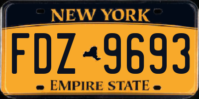 NY license plate FDZ9693