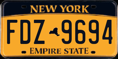 NY license plate FDZ9694