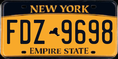 NY license plate FDZ9698