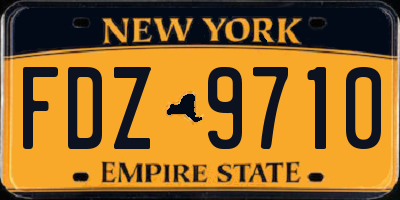 NY license plate FDZ9710