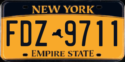 NY license plate FDZ9711