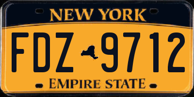 NY license plate FDZ9712