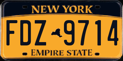 NY license plate FDZ9714