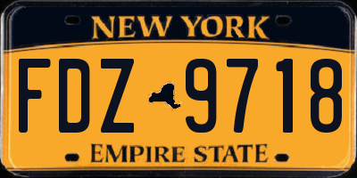 NY license plate FDZ9718
