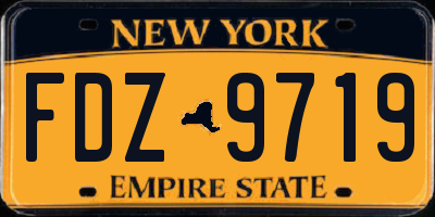 NY license plate FDZ9719
