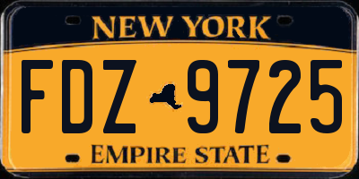 NY license plate FDZ9725