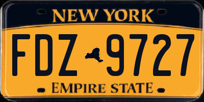 NY license plate FDZ9727