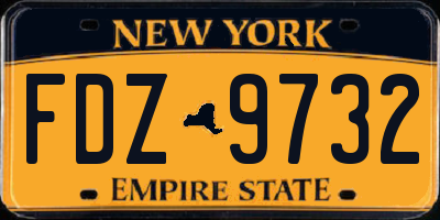 NY license plate FDZ9732