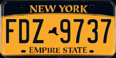 NY license plate FDZ9737