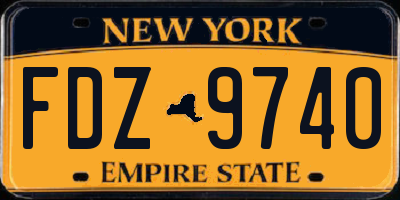NY license plate FDZ9740