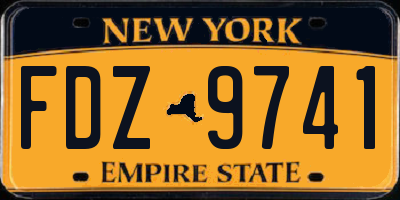 NY license plate FDZ9741