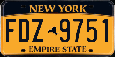 NY license plate FDZ9751
