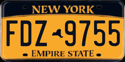 NY license plate FDZ9755