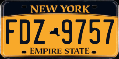 NY license plate FDZ9757