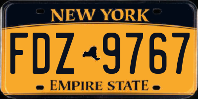NY license plate FDZ9767