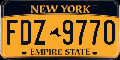 NY license plate FDZ9770