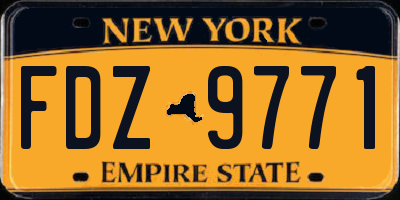 NY license plate FDZ9771