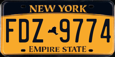 NY license plate FDZ9774