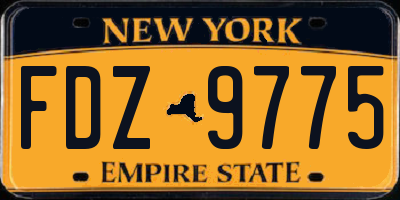 NY license plate FDZ9775