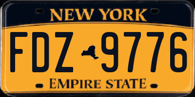NY license plate FDZ9776