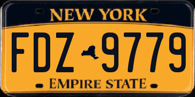 NY license plate FDZ9779