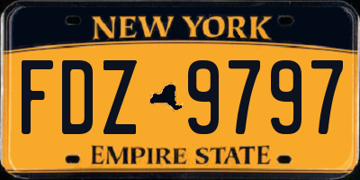 NY license plate FDZ9797