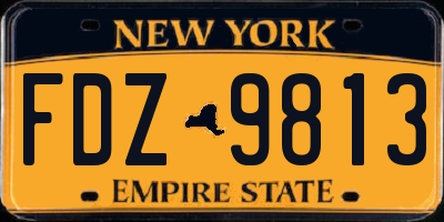 NY license plate FDZ9813