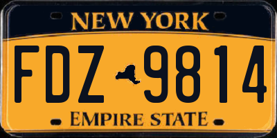 NY license plate FDZ9814