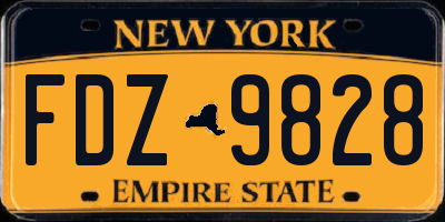 NY license plate FDZ9828