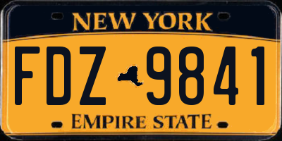 NY license plate FDZ9841
