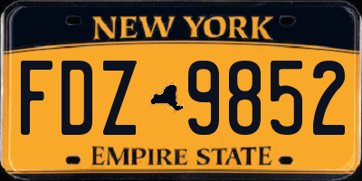 NY license plate FDZ9852