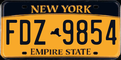 NY license plate FDZ9854