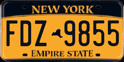 NY license plate FDZ9855