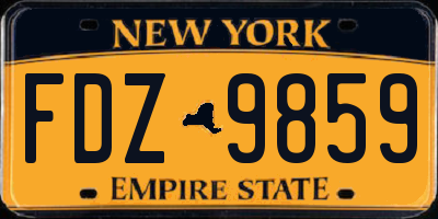 NY license plate FDZ9859