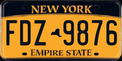 NY license plate FDZ9876