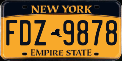 NY license plate FDZ9878