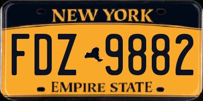 NY license plate FDZ9882