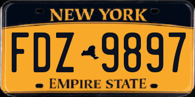 NY license plate FDZ9897