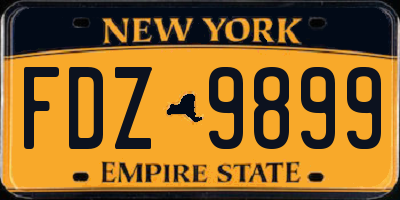 NY license plate FDZ9899