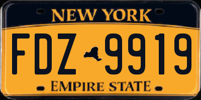 NY license plate FDZ9919
