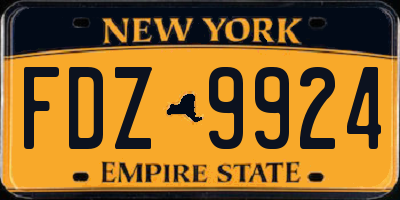 NY license plate FDZ9924