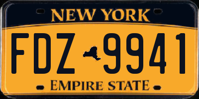 NY license plate FDZ9941