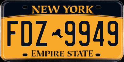 NY license plate FDZ9949