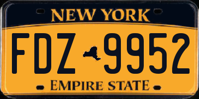 NY license plate FDZ9952