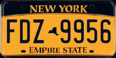 NY license plate FDZ9956