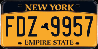 NY license plate FDZ9957
