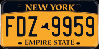 NY license plate FDZ9959