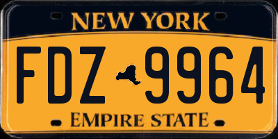 NY license plate FDZ9964